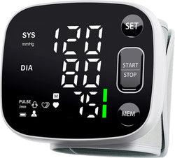 Wrist Blood Pressure Monitor - Automatic Wrist Digital BP Machine Cuff with Portable Carrying Case for Health Monitoring 2 * 120 Reading Memory for 2 Users, Black