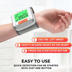 Blood Pressure Monitors for Home Use Accurate Wrist Blood Pressure Machine Adjustable 5.3"-7.7" BP Cuff for Home Use 2x120 Sets Memory Backlight LCD Display with Carrying Case