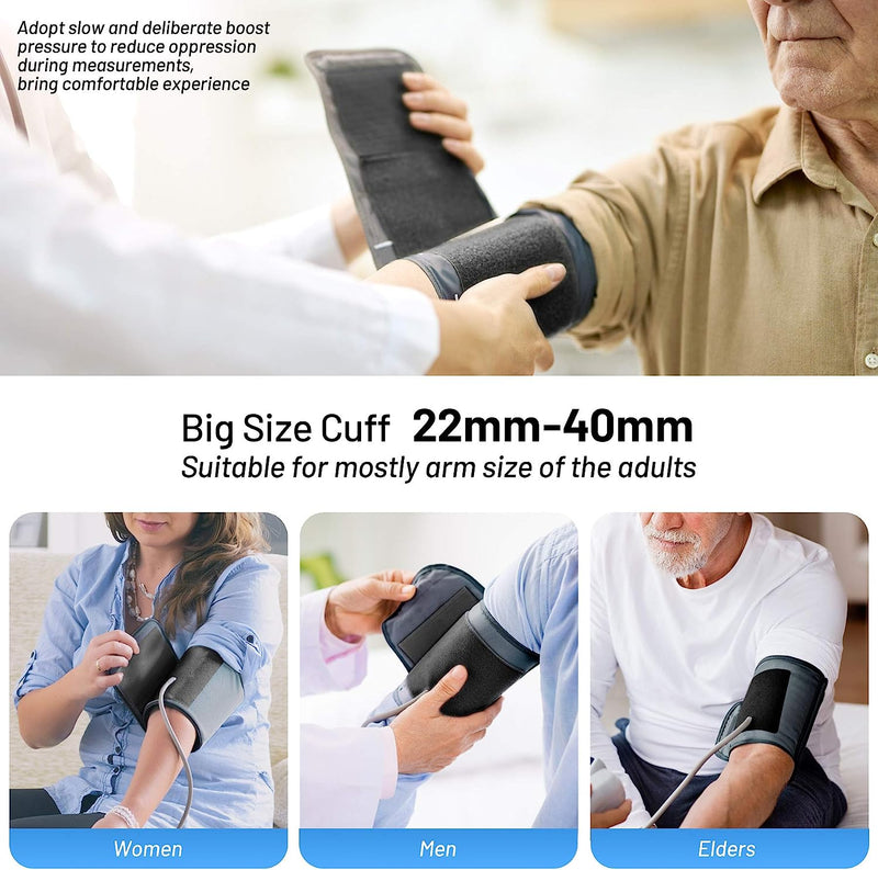 Blood Pressure Monitor 2023 Upper Arm Blood Pressure Monitors for Home Use Digital BP Machine 2x120 Memory Large LED Display Adjustable BP Cuff 8.7"-15.7" with Storage Bag, Black