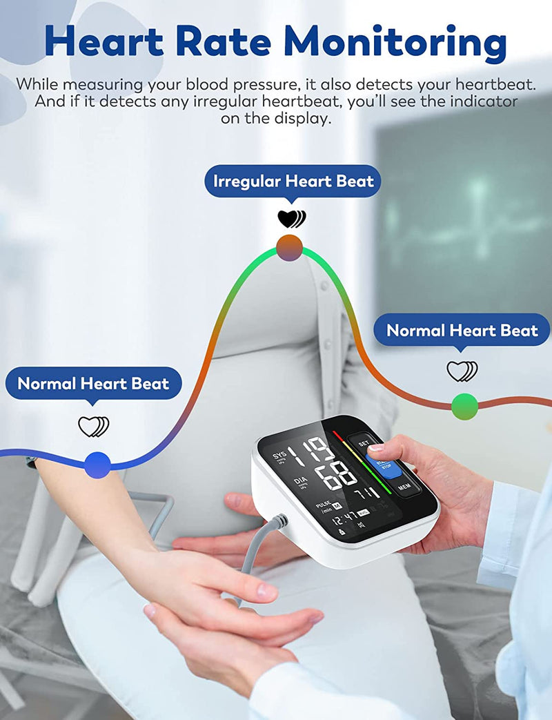 Blood Pressure Monitors for Home Use Upper Arm, Accurate Cuff 8.7”-15.7” Monitor with Large Backlight Display 2 Users 240 Sets Memory & HR Detection, Digital BP Machine with Carrying Case for Adult