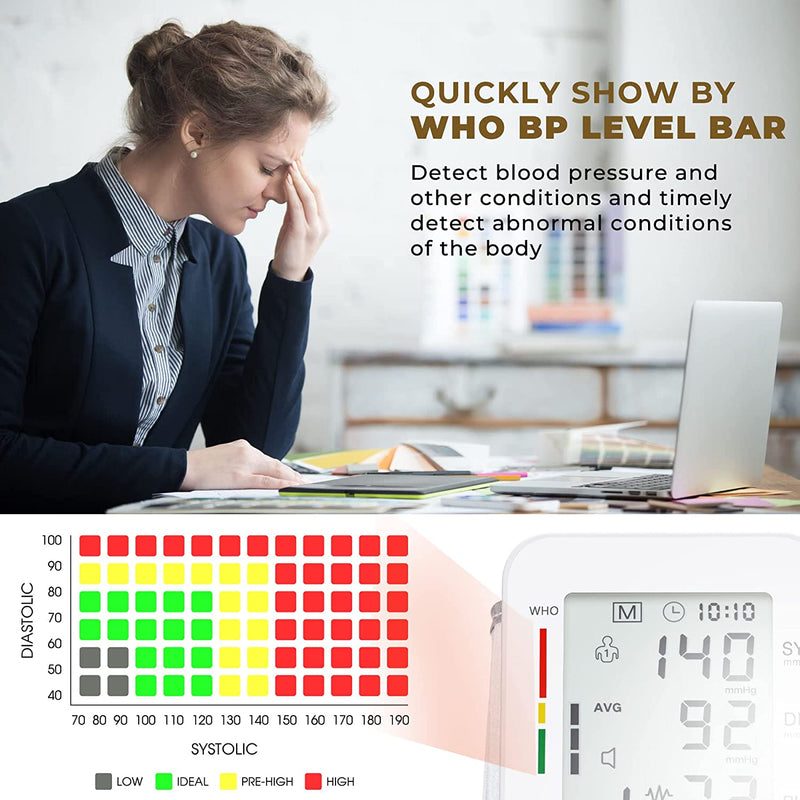 Blood Pressure Monitor Wrist Blood Pressure Cuff Digital BP Machine 2x99 Readings Voice Broadcast Blood Pressure Detector with Carrying Case for Home Use