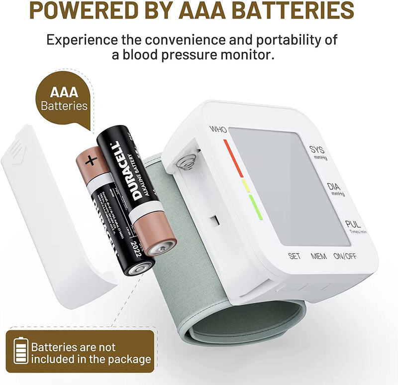 Blood Pressure Monitor Wrist Blood Pressure Cuff Digital BP Machine 2x99 Readings Voice Broadcast Blood Pressure Detector with Carrying Case for Home Use