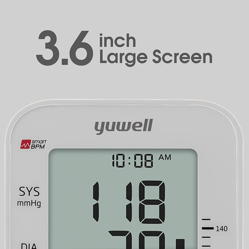 Blood Pressure Monitor, Extra Large Upper Arm Cuff, Digital BP Machine for Home Use & Pulse Rate Monitoring Meter, Automatic, Large Display, Voice Broadcasting with Power Adapter and Batteries
