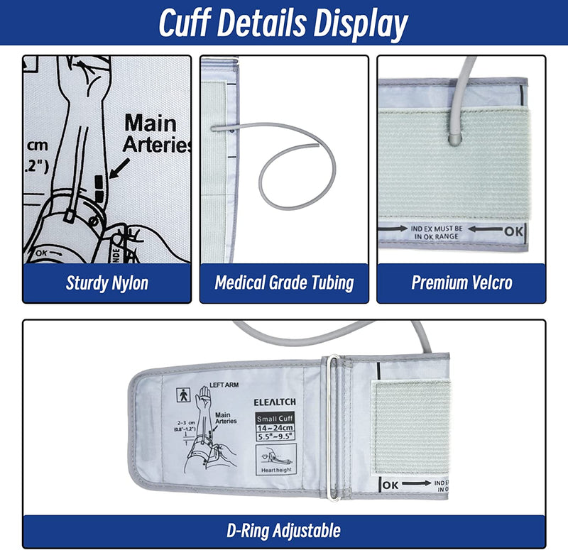 Child Small Cuff Compatible with Omron 5.5”-9.5” Inches (14-24CM) Blood Pressure Cuff ARM BP Replacement Cuff for Pediatric and Women(Small)