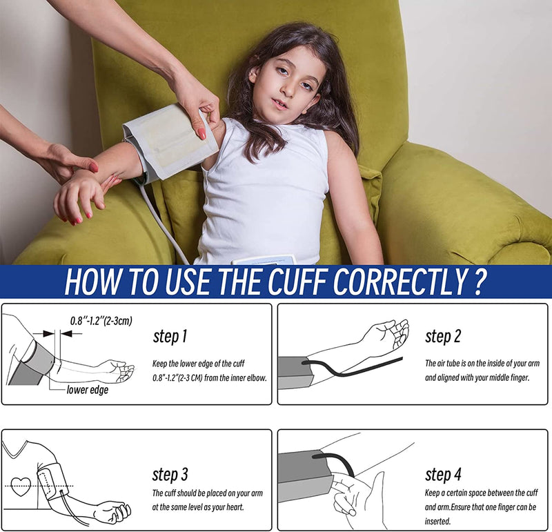Child Small Cuff Compatible with Omron 5.5”-9.5” Inches (14-24CM) Blood Pressure Cuff ARM BP Replacement Cuff for Pediatric and Women(Small)