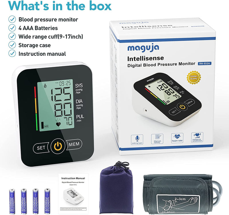 Blood Pressure Monitors for Home Use, BP Cuff Automatic Upper Arm Cuff Digital Blood Pressure Machine with 8.7-17inches Blood Pressure Cuff Black