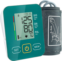 Blood Pressure Monitors for Home Use, BP Cuff Automatic Upper Arm Cuff Digital Blood Pressure Machine with 8.7-17inches Blood Pressure Cuff Green
