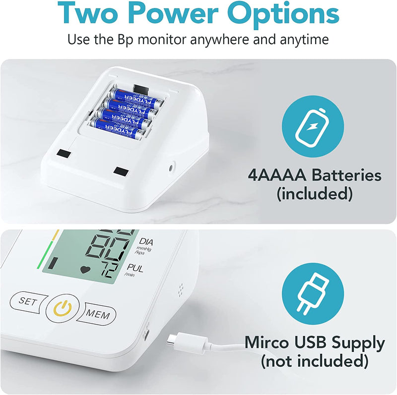 Blood Pressure Monitors for Home Use, BP Cuff Automatic Upper Arm Cuff Digital Blood Pressure Machine with 8.7-17inches Blood Pressure Cuff White