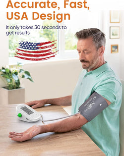 Blood Pressure Monitor,AILE Blood Pressure Machine Upper Arm Large Cuff(8.7"-16.5"Adjustable),Automatic high Blood Pressure Cuff for Home use (White)