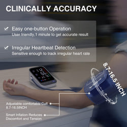 Blood Pressure Machine, Automatic Digital Upper Arm Blood Pressure Monitor with Adjustable Large Cuff, Irregular Heartbeat & Hypertension Detector