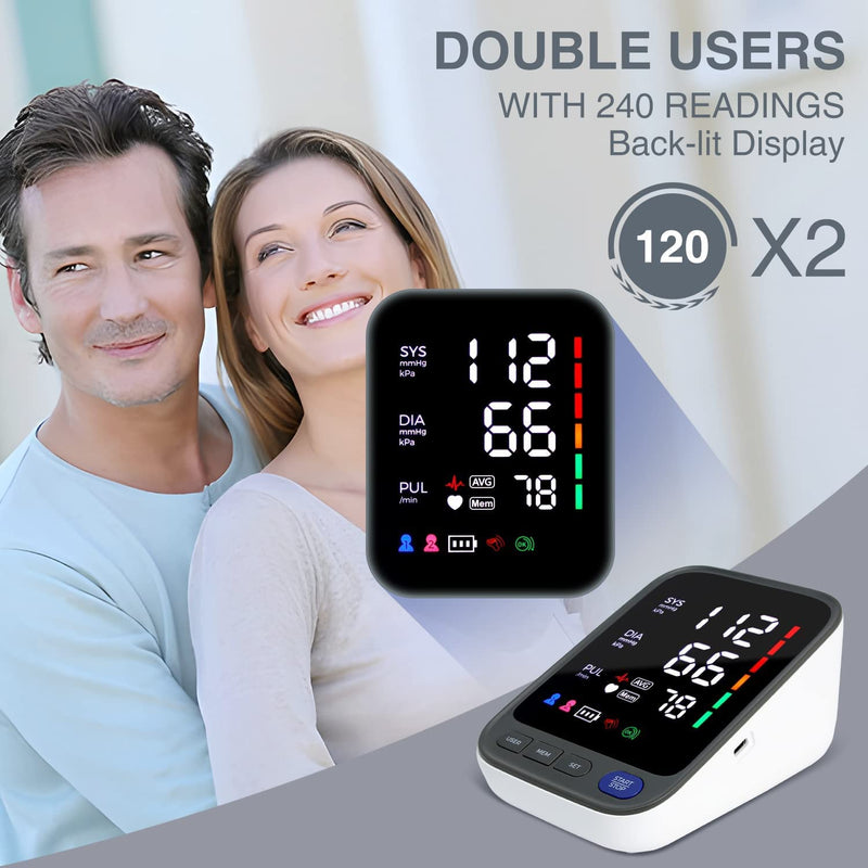 Blood Pressure Machine, Automatic Digital Upper Arm Blood Pressure Monitor with Adjustable Large Cuff, Irregular Heartbeat & Hypertension Detector