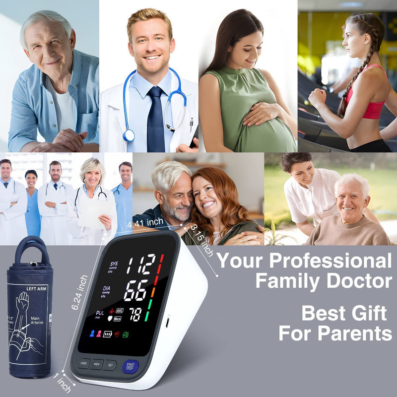 Blood Pressure Machine, Automatic Digital Upper Arm Blood Pressure Monitor with Adjustable Large Cuff, Irregular Heartbeat & Hypertension Detector