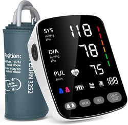 Automatic Upper Arm Blood Pressure Monitor with Large Cuff 4.5 in Backlit Adjustable Font Screen, 9-17 inches Cuff, arrhythmia and Home