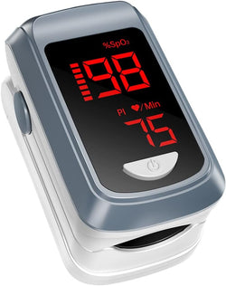 Fingertip Pulse Oximeter- HOLFENRY Mini Oximeter Oxygen Saturation Monitor for SpO2/Heart Rate/PI, with Dedicated App, Compatible with iOS&Android, White