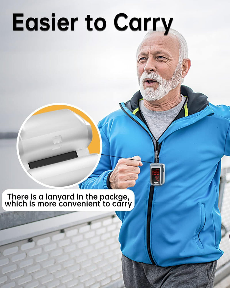 Fingertip Pulse Oximeter- HOLFENRY Mini Oximeter Oxygen Saturation Monitor for SpO2/Heart Rate/PI, with Dedicated App, Compatible with iOS&Android, White