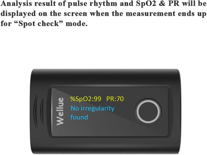 Fingertip Pulse Oximeter PC-60F, Blood Oxygen Saturation Monitor with Batteries, Carry Bag & Lanyard for Wellness Use