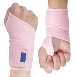 2Pack Version Profession Wrist Support , Adjustable Strap Reversible Wrist Brace for Sports Protecting/ Right&Left, Pink