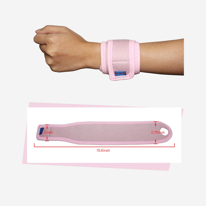 2Pack Version Profession Wrist Support , Adjustable Strap Reversible Wrist Brace for Sports Protecting/ Right&Left, Pink