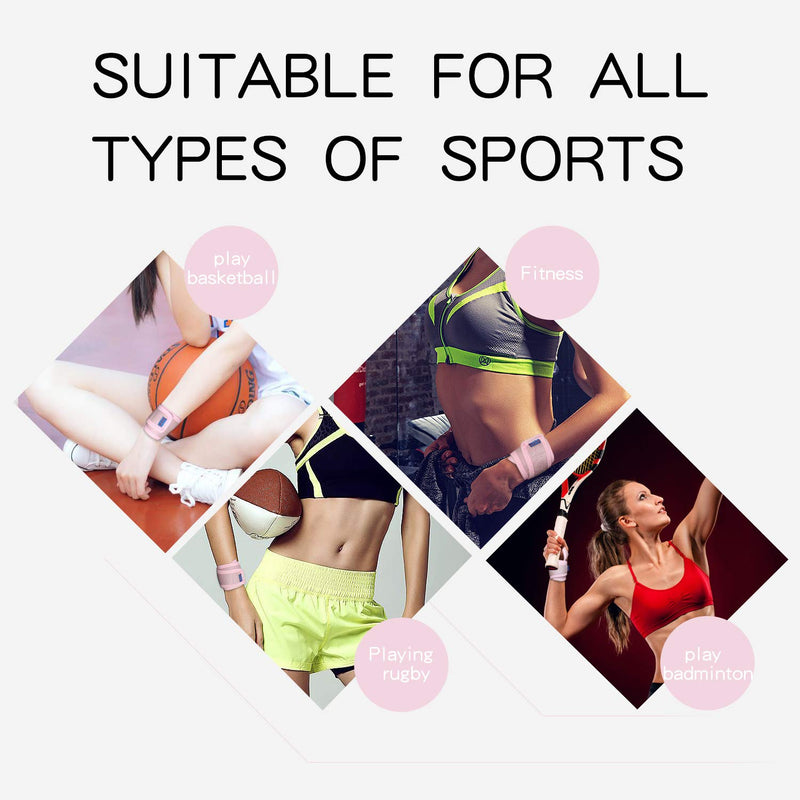 2Pack Version Profession Wrist Support , Adjustable Strap Reversible Wrist Brace for Sports Protecting/ Right&Left, Pink