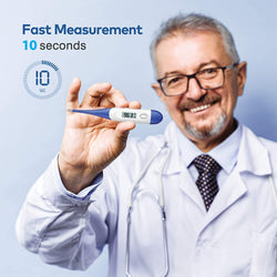 Thermometer for Adults, Digital Oral Thermometer for Fever, Basal Thermometer with 10 Seconds Fast Reading Dark Blue