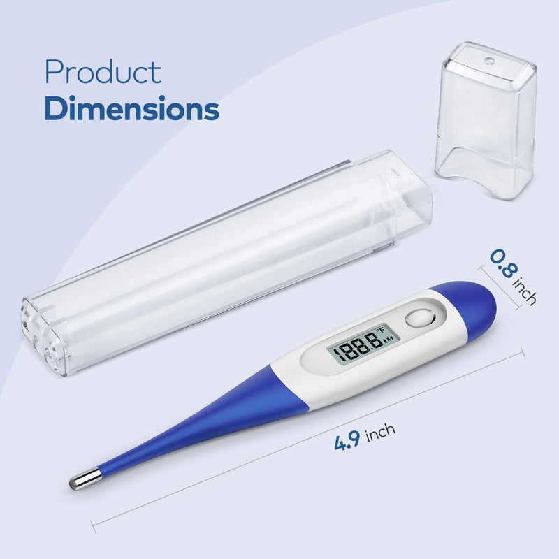 Thermometer for Adults, Digital Oral Thermometer for Fever, Basal Thermometer with 10 Seconds Fast Reading Dark Blue