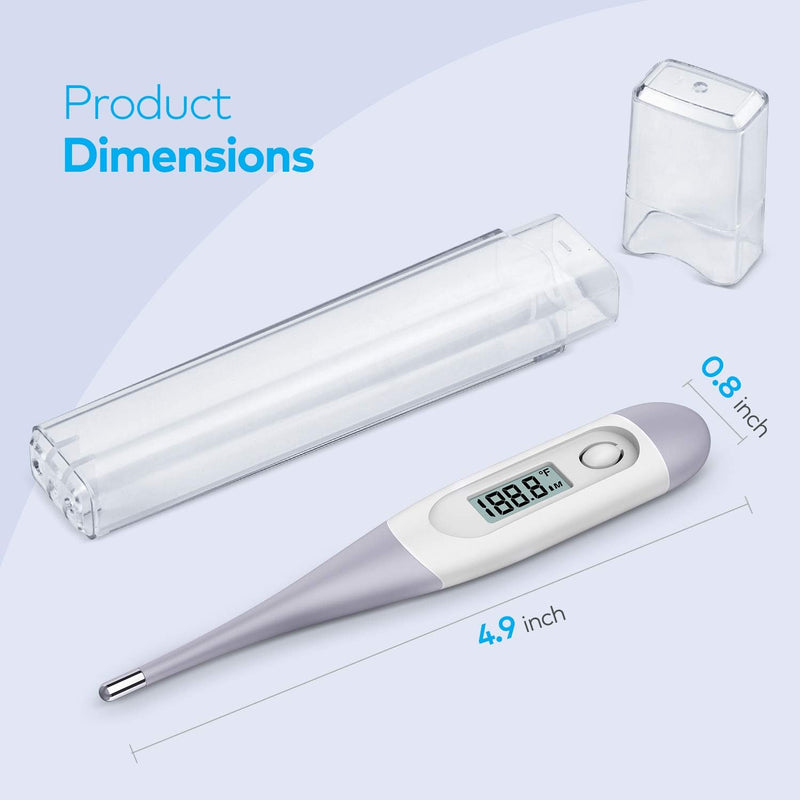 Thermometer for Adults, Digital Oral Thermometer for Fever with 10 Seconds Fast Reading (Gray)