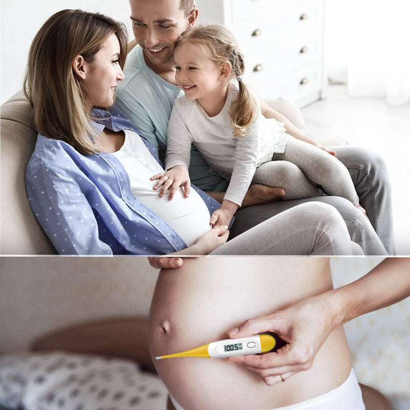 Thermometer for Adults, Digital Oral Thermometer for Fever with 10 Seconds Fast Reading (Yellow)