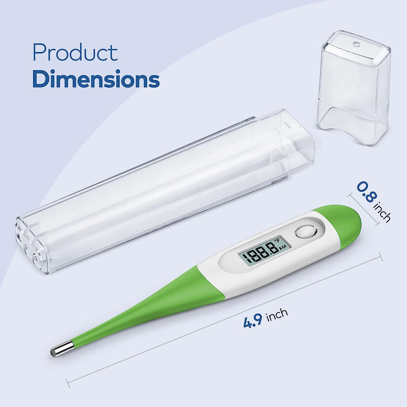 Thermometer for Adults, Digital Oral Thermometer for Fever with 10 Seconds Fast Reading (Green)