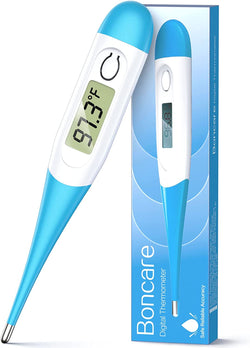 Thermometer for Adults, Digital Oral Thermometer for Fever with 10 Seconds Fast Reading (Light Blue)