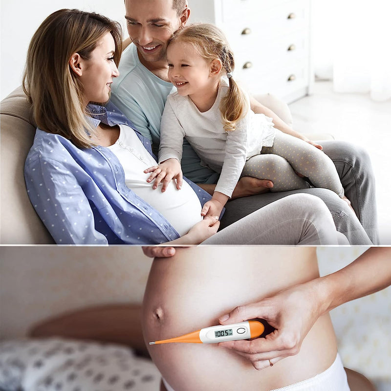 Thermometer for Adults, Digital Oral Thermometer for Fever with 10 Seconds Fast Reading (Orange)