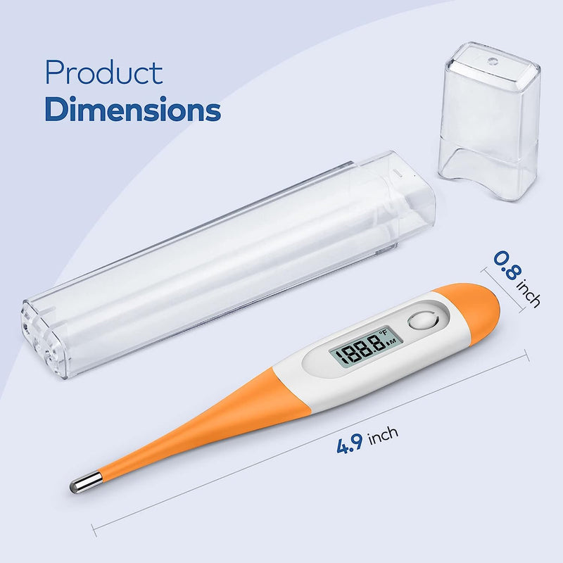 Thermometer for Adults, Digital Oral Thermometer for Fever with 10 Seconds Fast Reading (Orange)