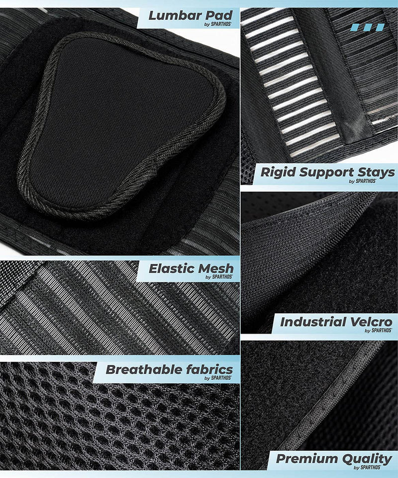 Back Support Belt Relief for Back Pain, Herniated Disc, Sciatica, Scoliosis and more! - Breathable Mesh Design with Lumbar Pad - Adjustable Support Straps - Lower Back Brace