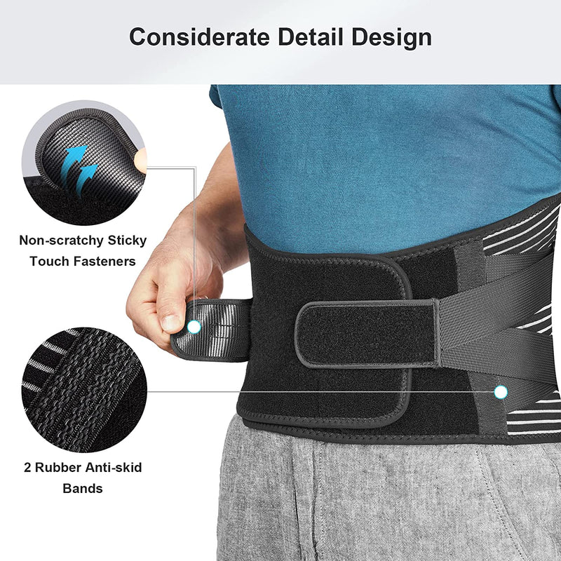 Back Braces for Lower Back Pain Relief with 6 Stays, Breathable Back Support Belt for Men/Women for work , Anti-skid lumbar support belt