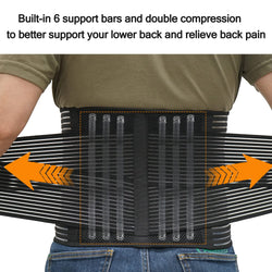 Back Support Belt for Men and Women, Relief Lower Back Pain Herniated Disc, Sciatica, Scoliosis, Back Brace Wrap Belt, Breathable Mesh, Lumbar Support Belt with 6 reinforced Bones