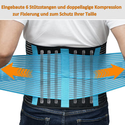 Back Support Brace Belt for Men & Women, Breathable Lumbar Support Belt, scoliosis back brace, Waist Relax Lower Back Pain & Sciatica Pain Relief with 6 reinforced Bones Blue