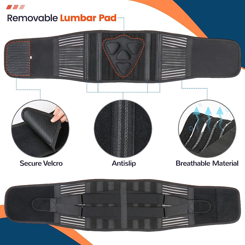 Back Brace For Lower Back Pain With 4 Stays-Lumbar Support For Heavy Lifting Men Women-Breathable Waist Support Relief Sciatica,Herniated Disc
