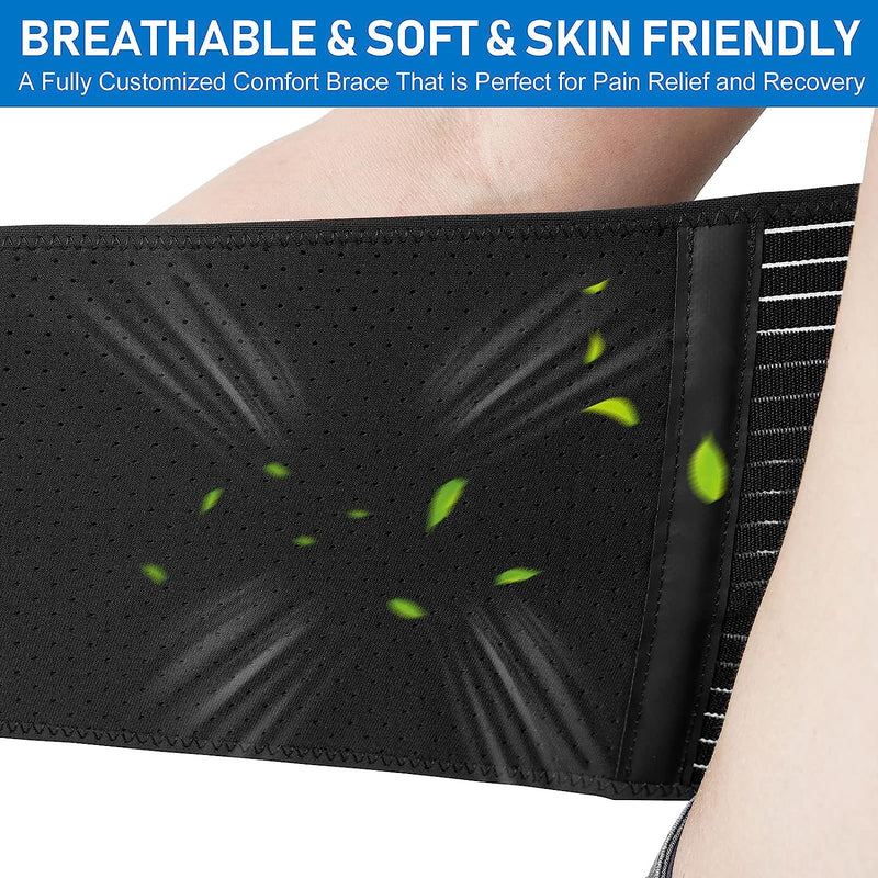 Back Brace for Lower Back Pain Relief with 5 Stays, Ultra-Breathable Back Support Belt for Women Men, Adjustable Lumbar Support Belt for Herniated Disc, Sciatica, Scoliosis