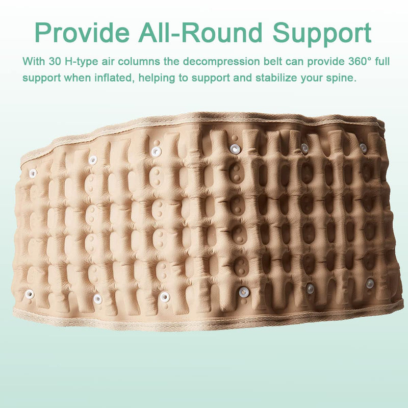 Decompression Back Belt for Lower Back Pain Relief- Spine Reset Device Lumbar Support for Lifting, One Size Fits 29-49 Waist Beige