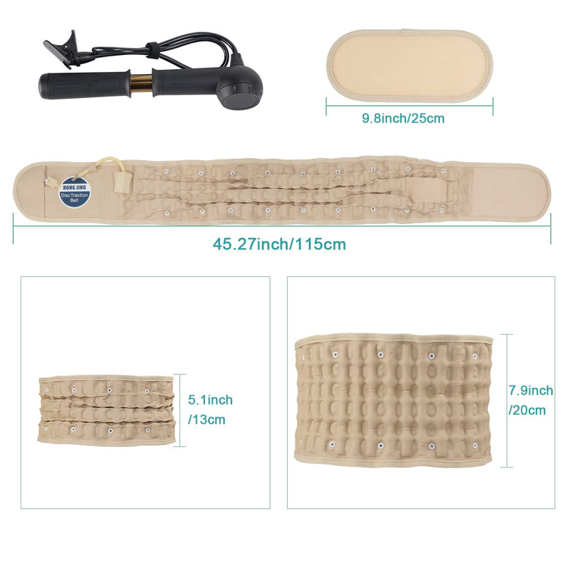 Decompression Back Belt for Lower Back Pain Relief- Spine Reset Device Lumbar Support for Lifting, One Size Fits 29-49 Waist Beige