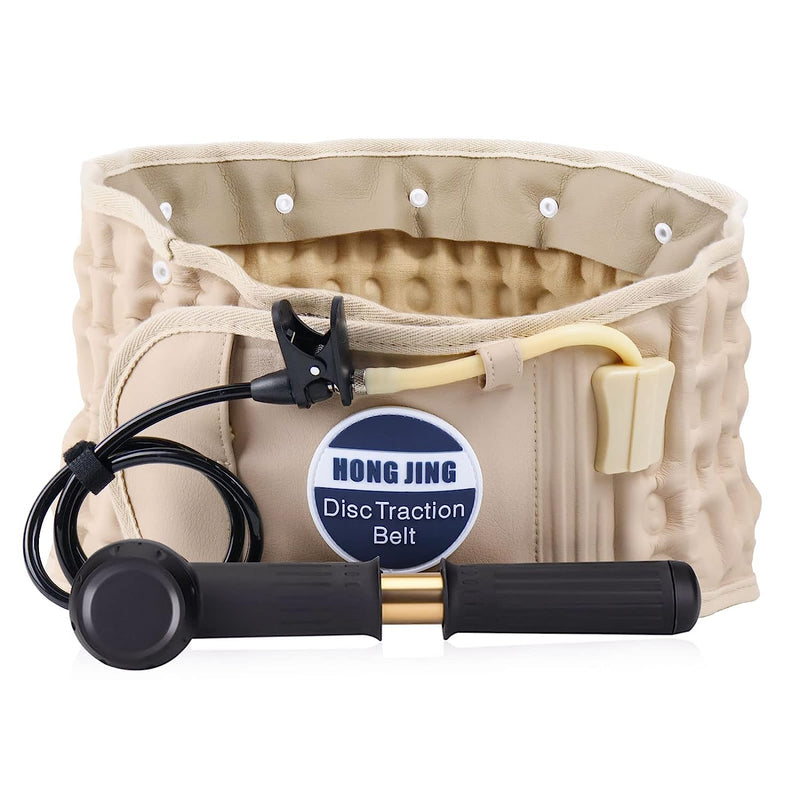 Decompression Back Belt for Lower Back Pain Relief- Spine Reset Device Lumbar Support for Lifting, One Size Fits 29-49 Waist Beige