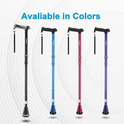 All Terrain Walking Cane, Colorful Foldable Walking Sticks for Seniors & Adults, Pivot Tip and Heavy Duty Mobility Aid, Collapsible Cane for Men & Women,Natural Black