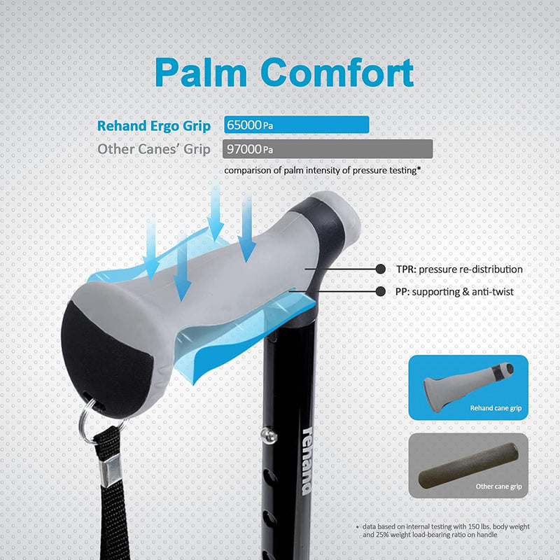 All Terrain Walking Cane, Colorful Foldable Walking Sticks for Seniors & Adults, Pivot Tip and Heavy Duty Mobility Aid, Collapsible Cane for Men & Women,Natural Black