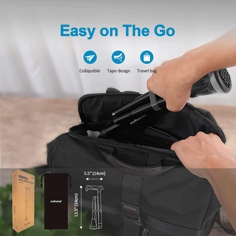 All Terrain Walking Cane, Colorful Foldable Walking Sticks for Seniors & Adults, Pivot Tip and Heavy Duty Mobility Aid, Collapsible Cane for Men & Women,Passion Red