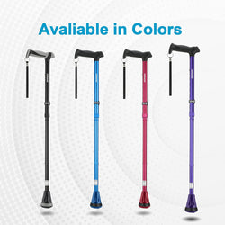 All Terrain Walking Cane, Colorful Foldable Walking Sticks for Seniors & Adults, Pivot Tip and Heavy Duty Mobility Aid, Collapsible Cane for Men & Women,Romance Purple