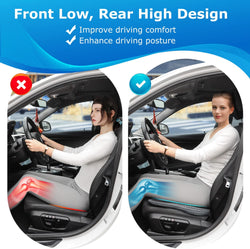 Wedge Seat Cushion for Car Seat Driver/Passenger- Car Seat Cushions for Driving Improve Vision/Posture - Memory Foam Car Seat Cushion for Hip Pain (Mesh Cover,Black)