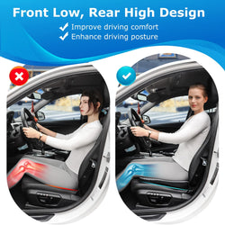 Wedge Seat Cushion for Car Seat Driver/Passenger- Wedge Car Seat Cushions for Driving Improve Vision/Posture - Memory Foam Car Seat Cushion for Hip Pain (Mesh Cover,Gray)