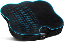 Wedge Seat Cushion for Car Seat Driver/Passenger- Wedge Car Seat Cushions for Driving Improve Vision/Posture - Memory Foam Chair Cushion (Velvet Cover,Black)
