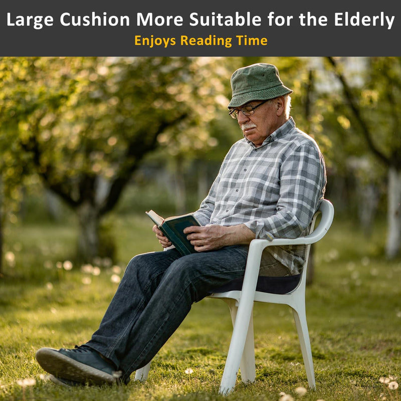 Large Office Chair Cushions/Chair Pads with Thick Memory Foam - Luxurious Comfort and Support for Extended Sitting (Velvet Cover, Black)