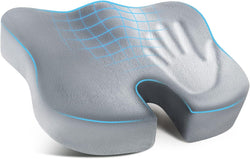 Large Seat Cushion/Lifting Cushions with Thick Memory Foam - Luxurious Comfort and Support for Extended Sitting (Velvet Cover, Gray)