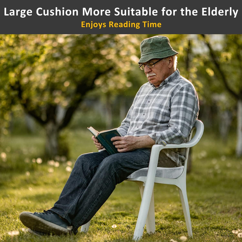 Large Seat Cushion/Lifting Cushions with Thick Memory Foam - Luxurious Comfort and Support for Extended Sitting (Velvet Cover, Gray)